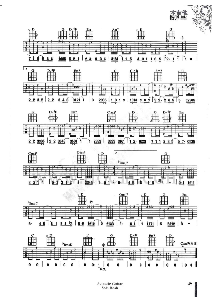 承认吉他谱 G调六线谱_刘传风华编配_曲婉婷