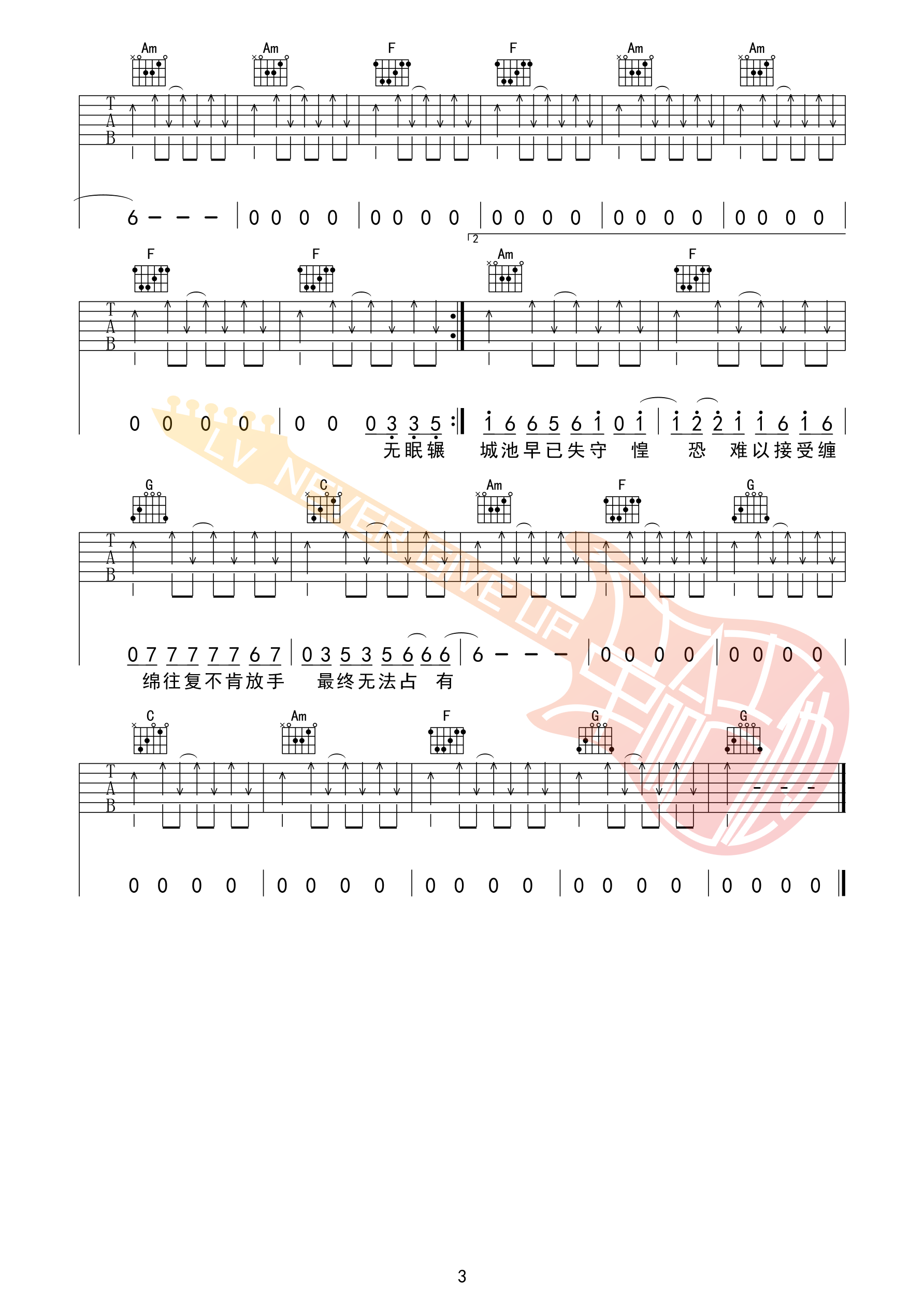 极恶都市吉他谱C调_革命吉他版本_夏日入侵企画