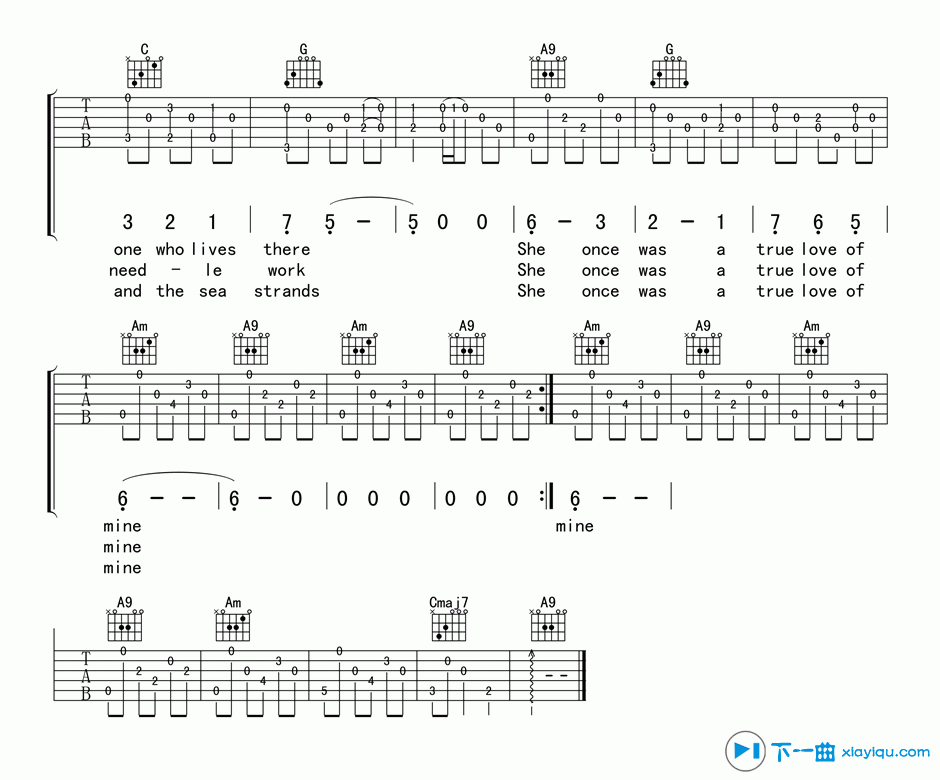 斯卡布罗的集市吉他谱 G调_17吉他编配_Paul SimonArt Garfunkel