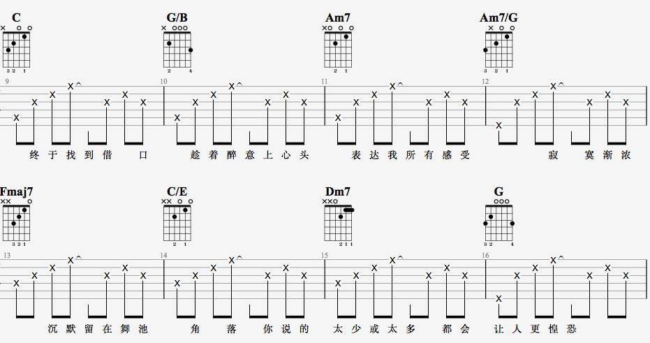 天后吉他谱 G调_7T吉他教室编配版本_陈势安