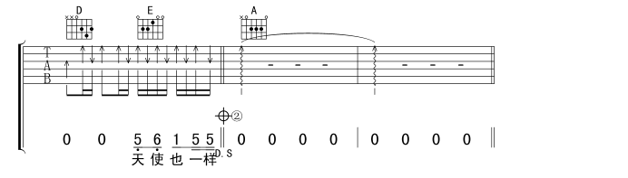 天使也一样吉他谱 G调_中文吉他音乐社区编配_任贤齐