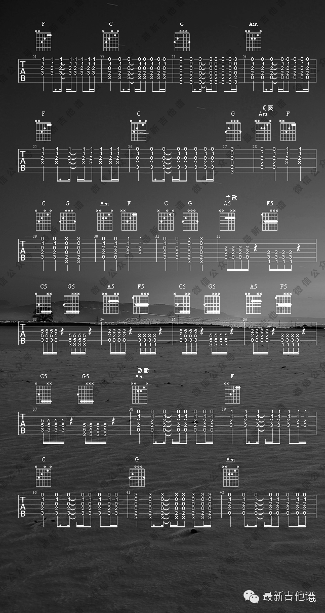 我绝对不能失去你吉他谱 C调_最新吉他谱编配_GALA乐队