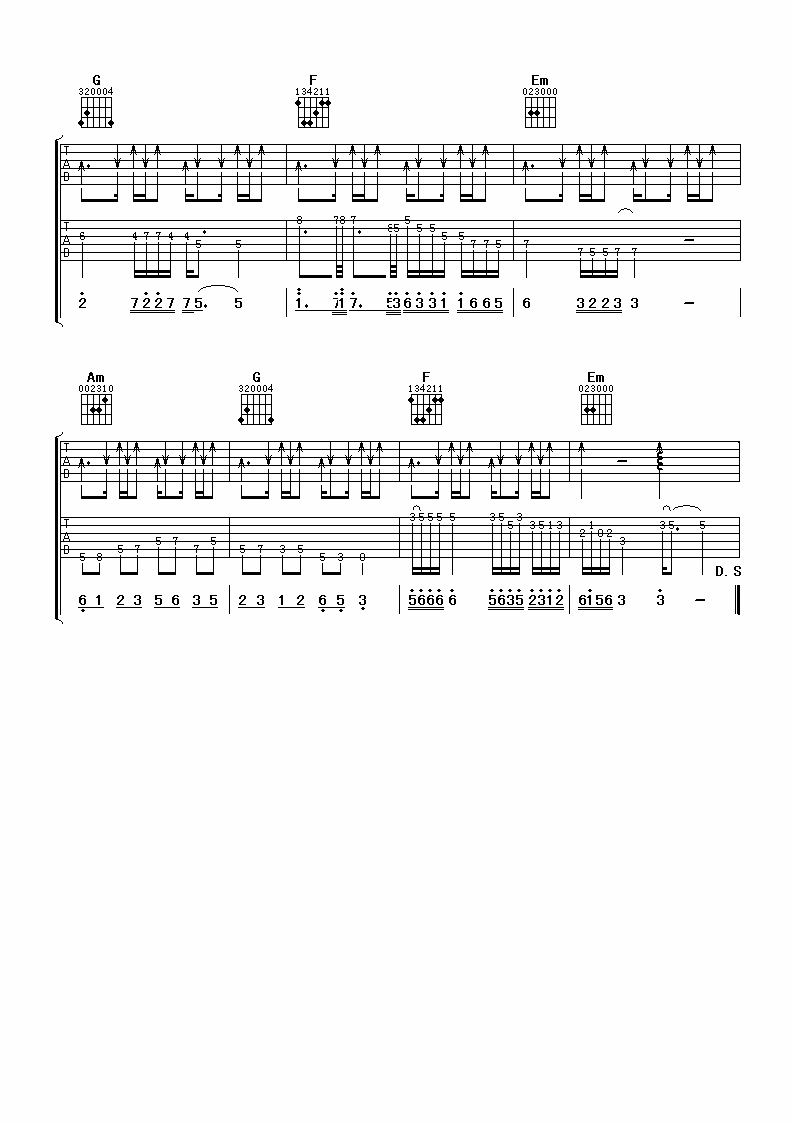 求佛吉他谱 C调六线谱_阿潘音乐工厂编配_誓言