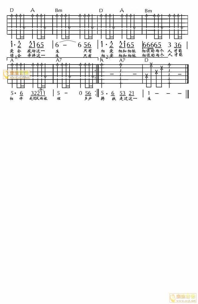 缘分五月吉他谱 D调六线谱_王东吉他编配_江智民