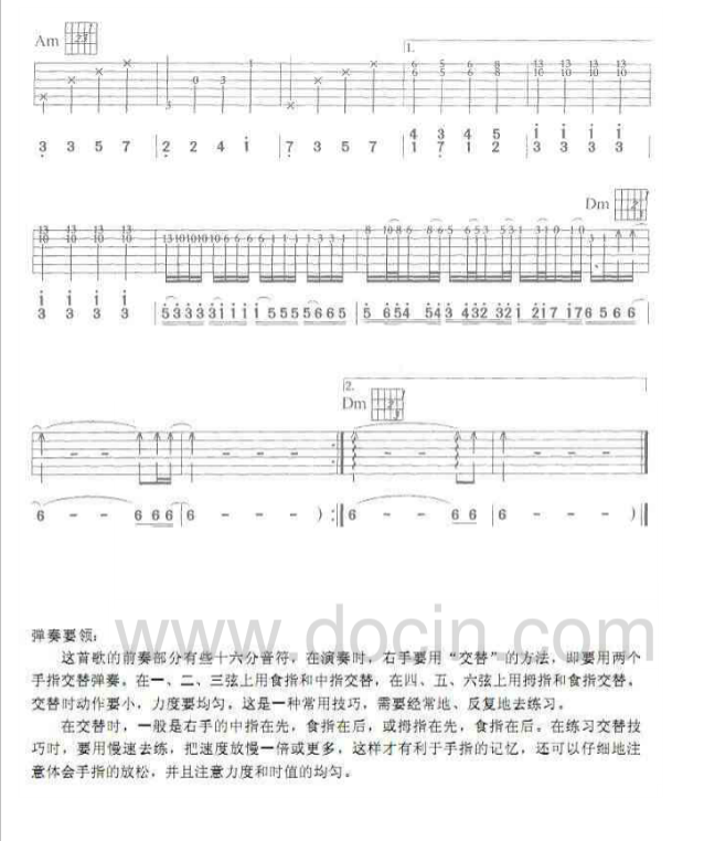 烫心吉他谱 F调附前奏_刘天礼记谱编配_羽泉