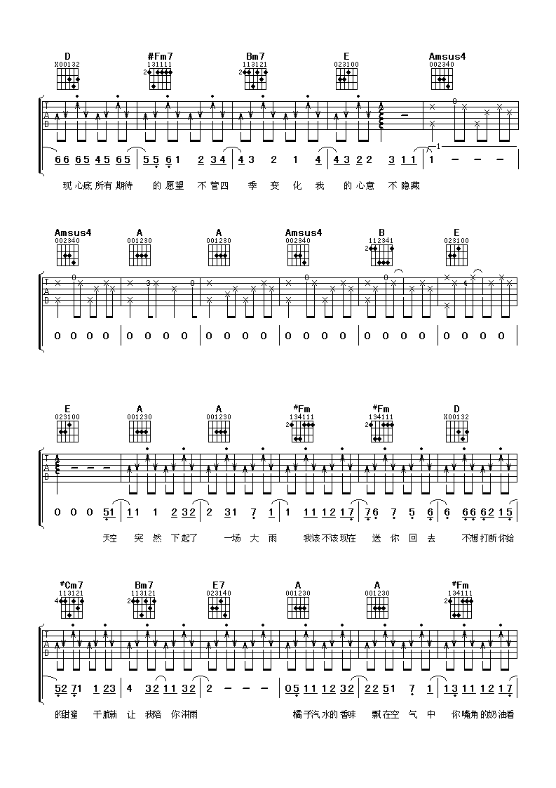 橘子汽水吉他谱 G调附前奏_阿潘音乐工场编配_南拳妈妈