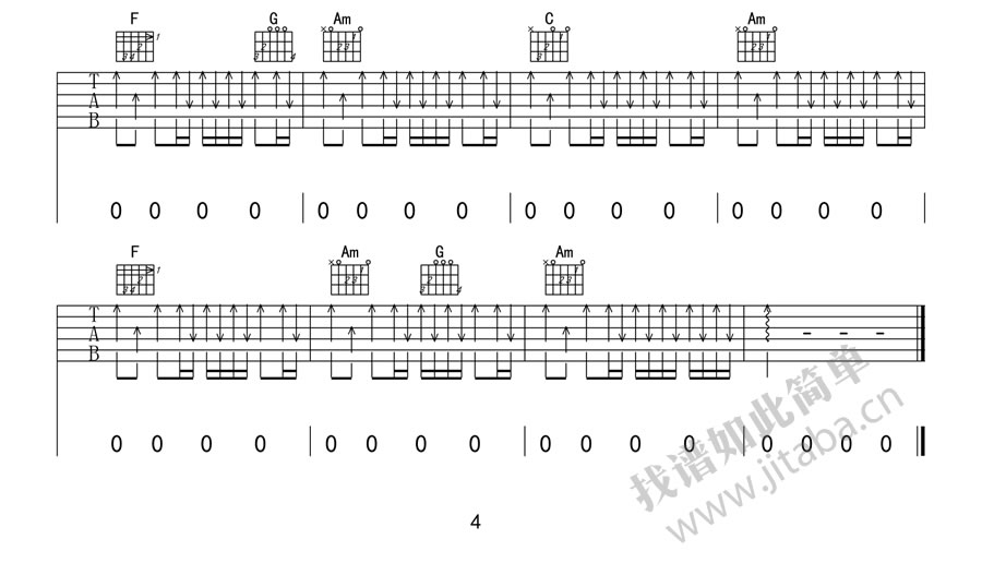 空谷幽兰吉他谱 C调简单版_吉他吧编配_许巍