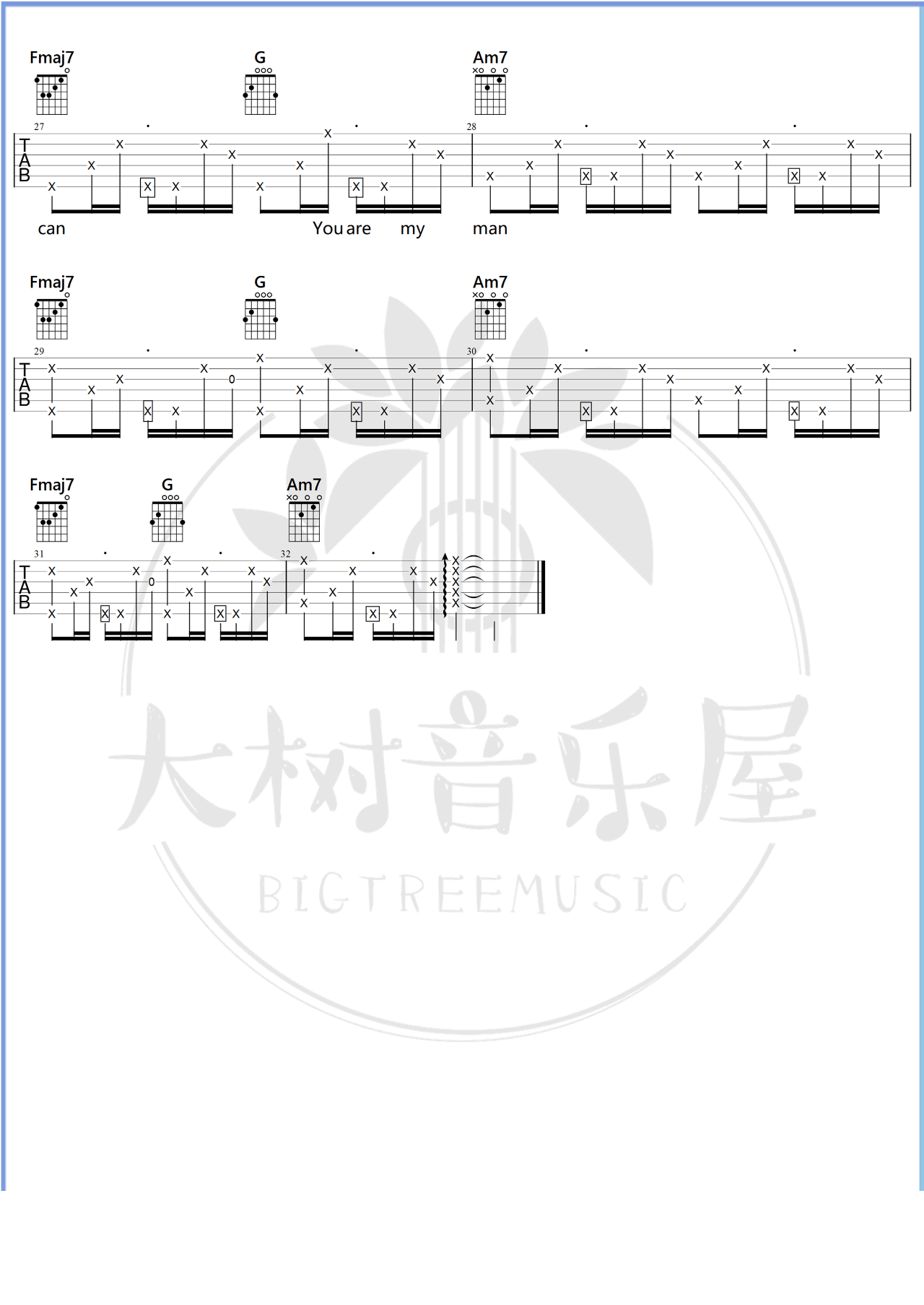 My Cookie Can吉他谱 C调弹唱谱_卫兰_大树音乐屋制谱