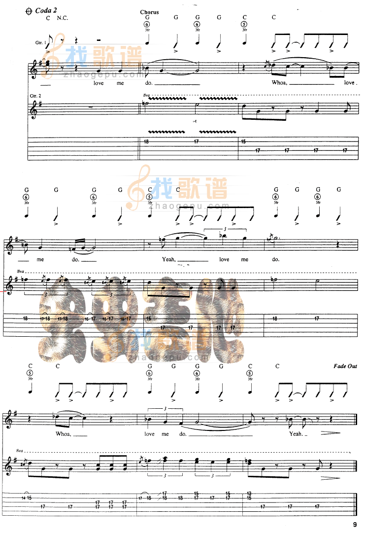 love me do吉他指弹谱 G调六线谱_找歌谱编配_SCANDAL