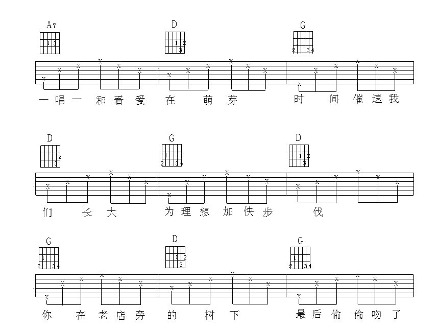 最近还好吗吉他谱 D调简单版_简单心琴编配_金莎