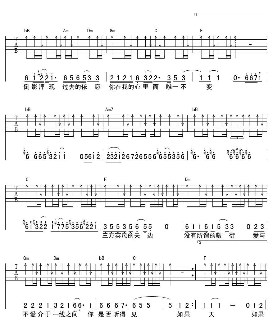 爱你的最后一天吉他谱 F调扫弦版_齐延麟编配_任贤齐