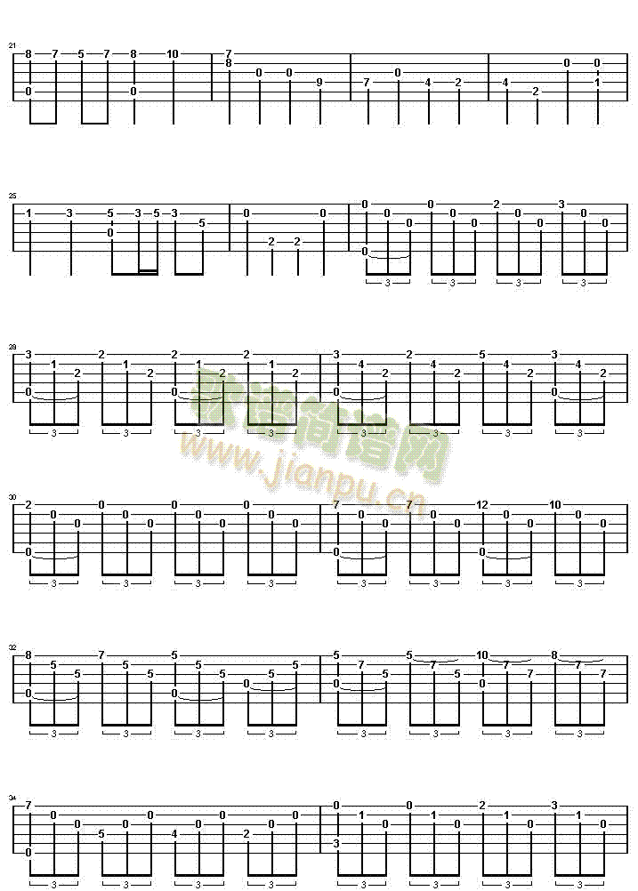 小罗曼史吉他指弹谱 G调_虫虫吉他编配_路易斯娃可