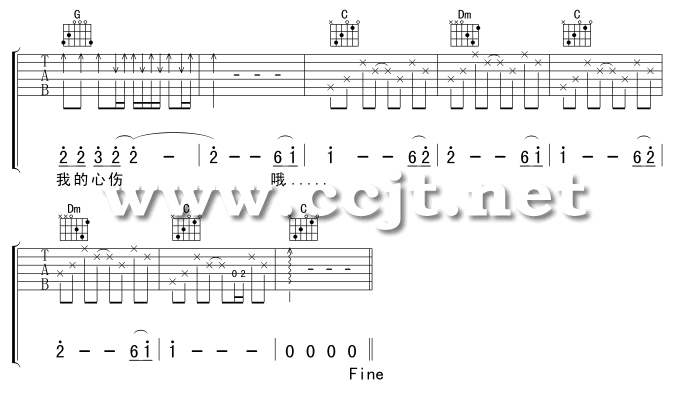 迷乡吉他谱 C调_虫虫吉他编配_水木年华