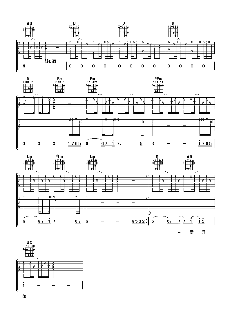 天使在人间吉他谱 C调精选版_阿潘音乐工场编配_羽泉