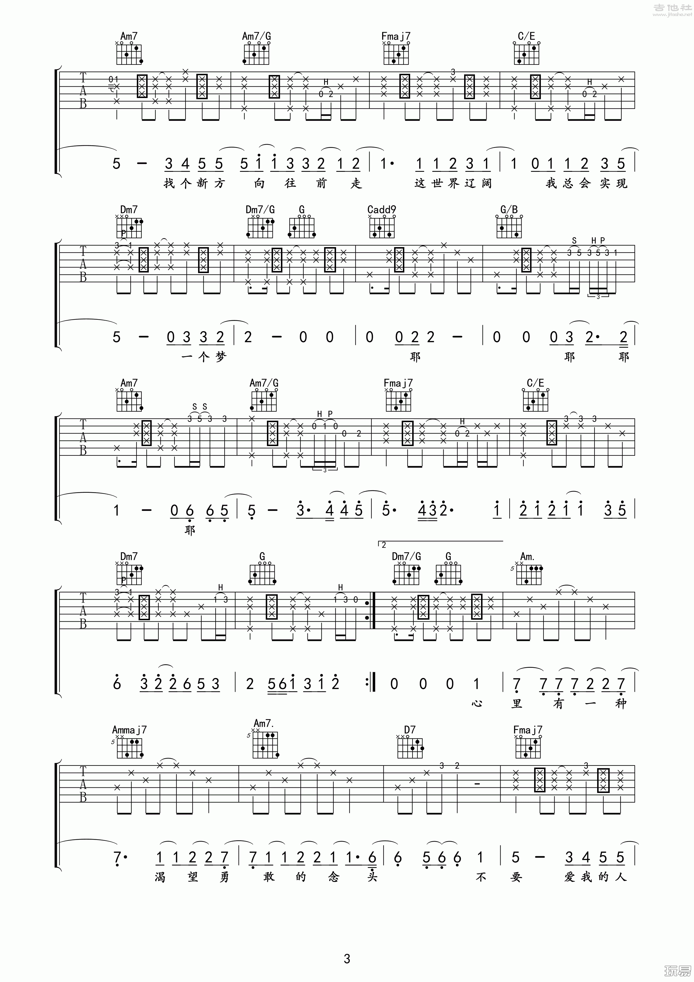 解脱吉他谱 D调精选版_玩易吉他编配_张惠妹