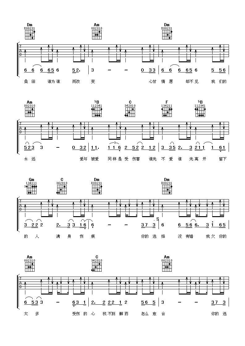 你的选择吉他谱 F调附前奏_阿潘音乐工场编配_易欣