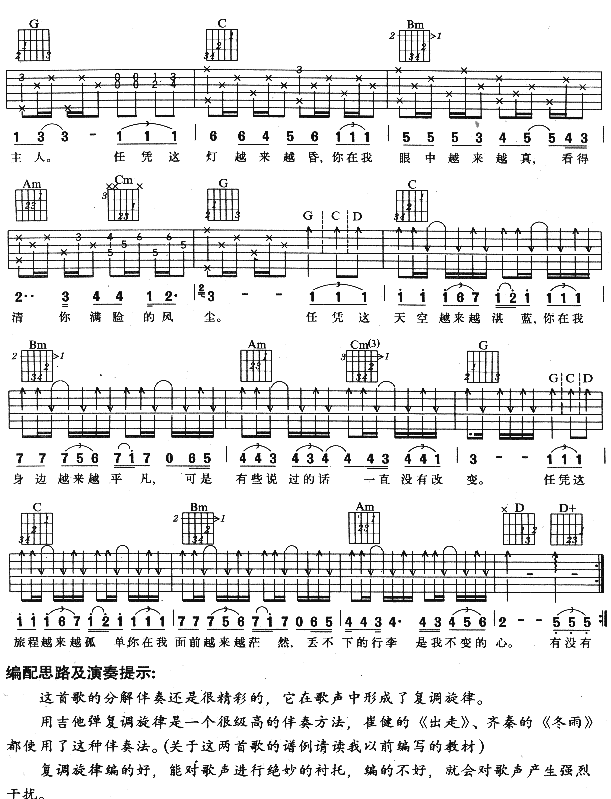 来自我心吉他谱 G调附前奏_刘传编配_老狼