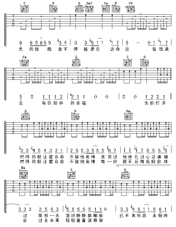 幸福的瞬间吉他谱 G调六线谱_虫虫吉他编配_许绍洋