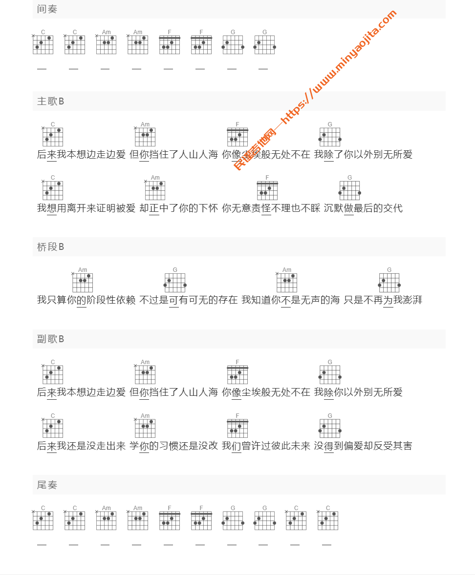 别无所爱吉他谱_02